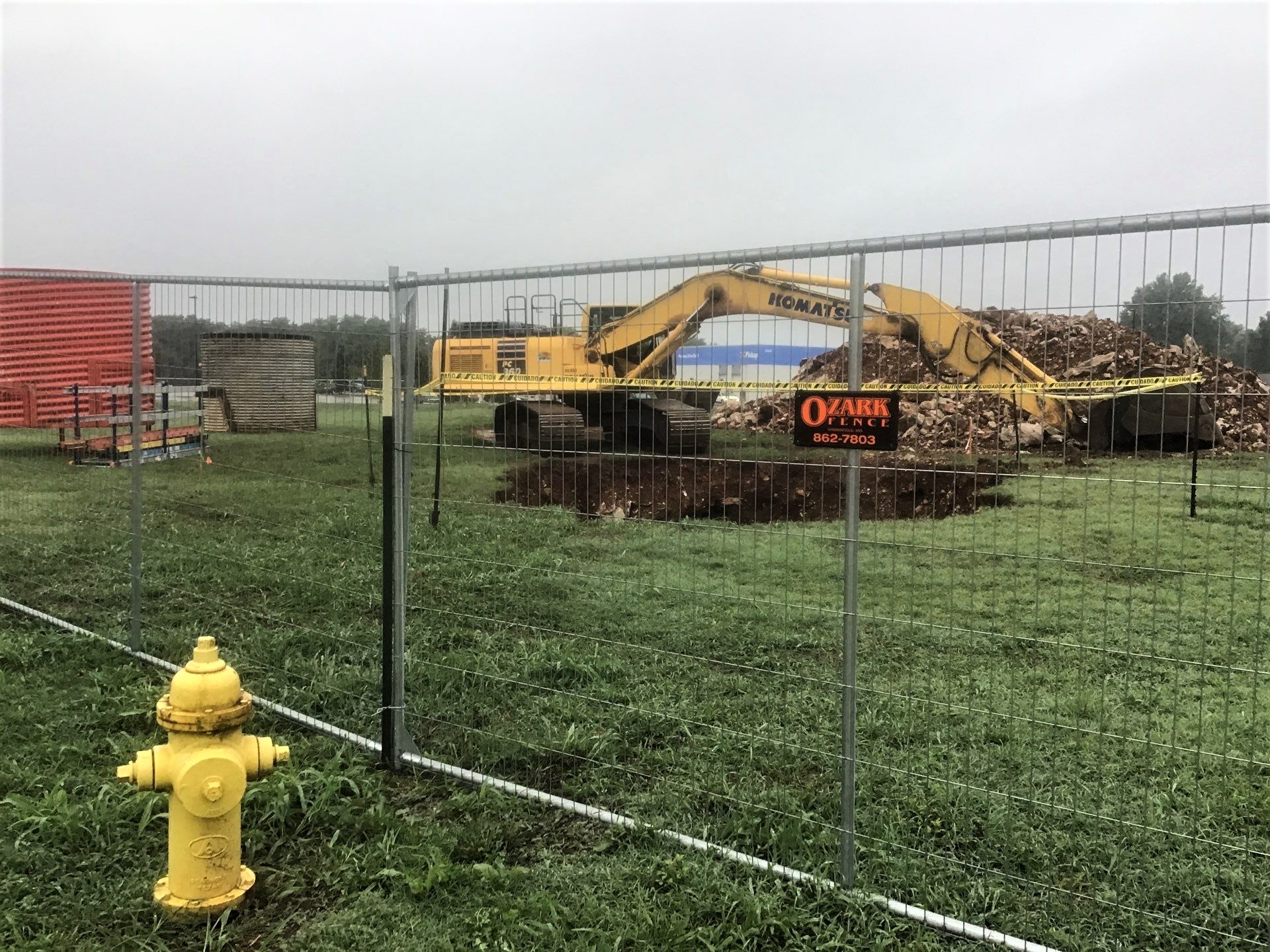 Photo of temporary construction fence in Springfield, Missouri.