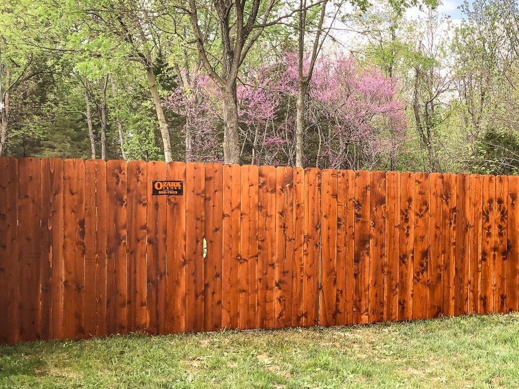 Photo of a professionally stained wood fence in Missouri
