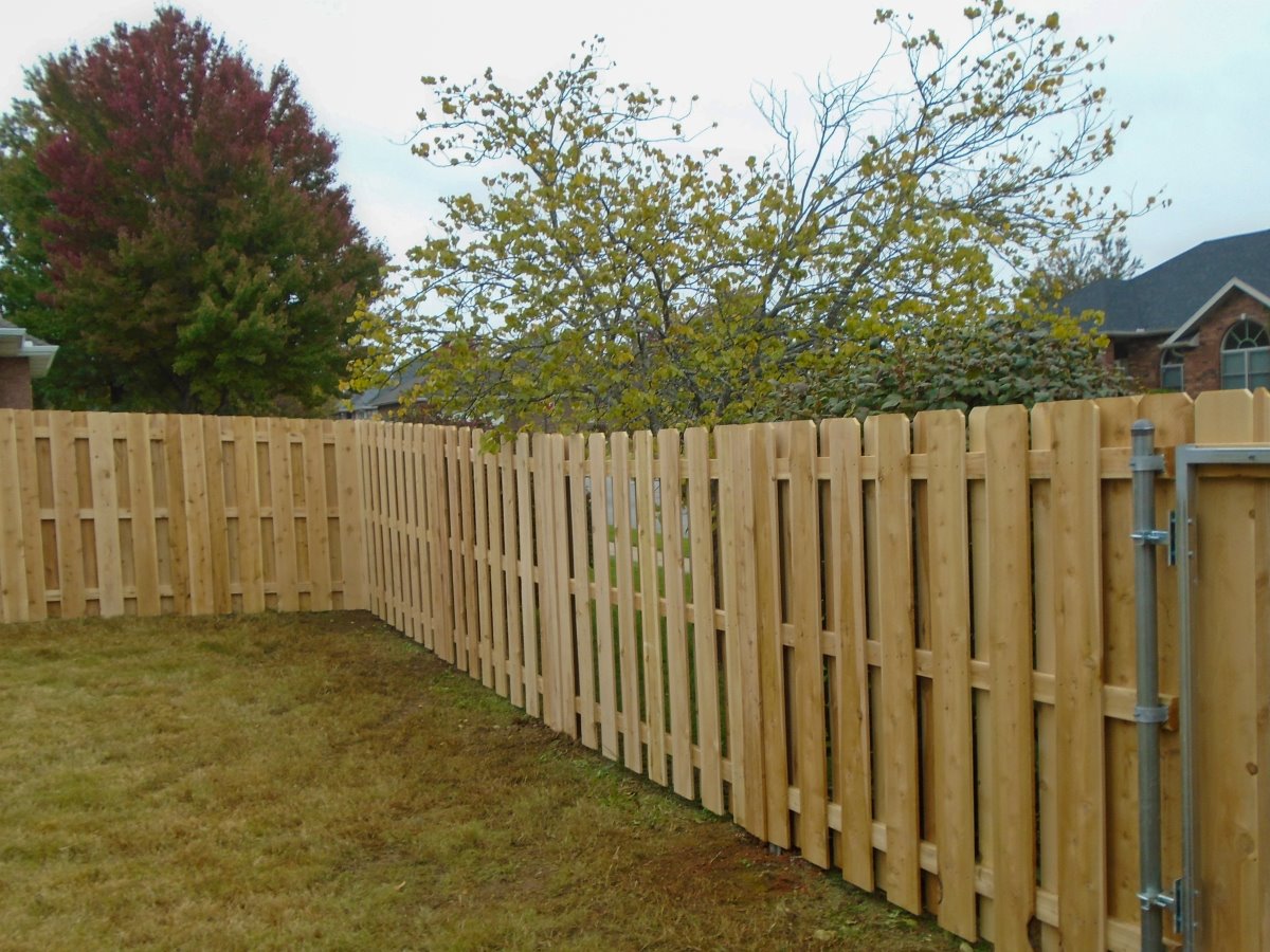 Strafford MO Shadowbox style wood fence
